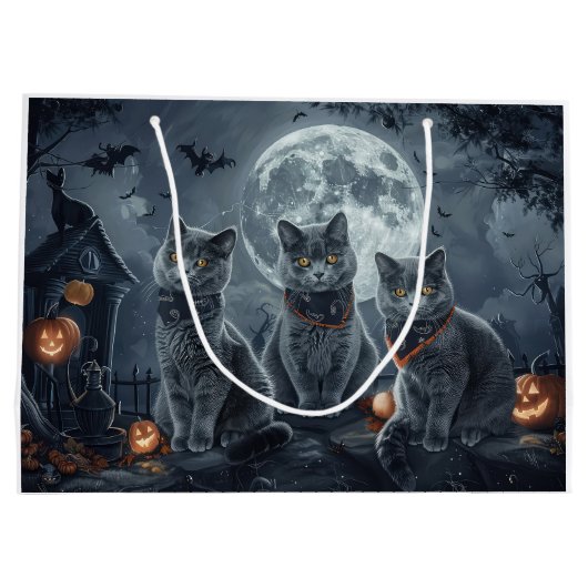 Halloween Spooky Große Geschenktüte (Rückseite)