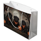 Halloween Spooky Große Geschenktüte (Rückseite Schrägansicht)