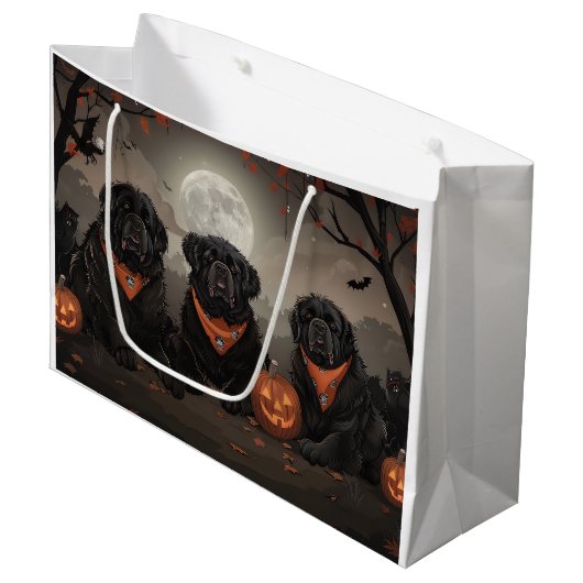 Halloween Spooky Große Geschenktüte (Vorderseite Schrägansicht)
