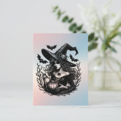 Halloween Spooky Hexe Postkarte (Stehend Vorderseite)