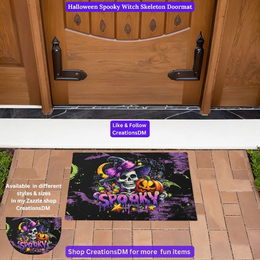 Halloween Spooky Hexe Skeleton Fußmatte