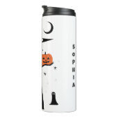 Halloween Spooky Hexe und Pumpkin White Thermosbecher (Nach rechts gedreht)