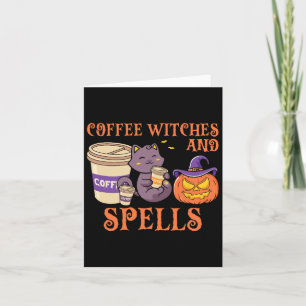 Halloween Spooky Hexen Kaffeezwitsche und Zauber Karte