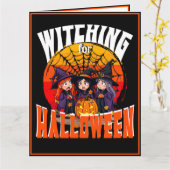 Halloween, Spooky Hexen Party Karte (Gelbe Blume)