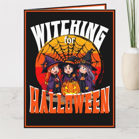Halloween, Spooky Hexen Party Karte (Vorderseite)