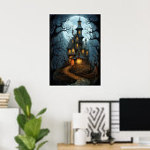 Halloween Spooky Hexenhaus Poster (Heimbüro)