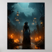 Halloween Spooky Hexenjagd Altstadt Poster (Vorne)