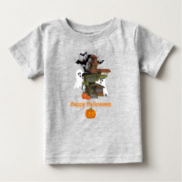 Halloween Spooky House Ghost und Pumpkins Baby Baby T-shirt