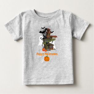 Halloween Spooky House Ghost und Pumpkins Baby Baby T-shirt