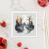 Halloween Spooky House Serviette (Beispiel)