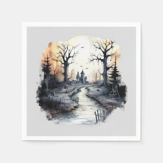 Halloween Spooky House Serviette (Vorderseite)