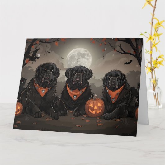 Halloween Spooky Karte (Gelbe Blume)