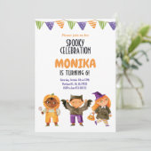 Halloween Spooky Kindergeburtstag Kostüm Party Einladung (Stehend Vorderseite)