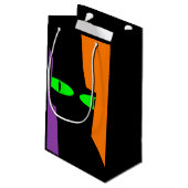Halloween Spooky Kooky Black Cat Eyes Kleine Geschenktüte (Rückseite Schrägansicht)