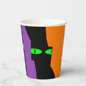 Halloween Spooky Kooky Black Cat Eyes Pappbecher (Rückseite)
