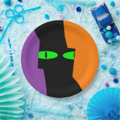 Halloween Spooky Kooky Black Cat Eyes Pappteller (Party)