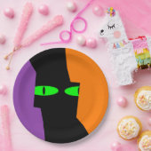 Halloween Spooky Kooky Black Cat Eyes Pappteller (Party)