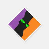 Halloween Spooky Kooky Black Cat Eyes Serviette (Ecke)