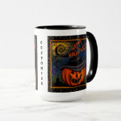 Halloween Spooky-Kürbislaterne anpassbar Tasse (VorderseiteRechts)