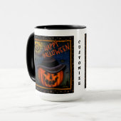 Halloween Spooky-Kürbislaterne anpassbar Tasse (Vorderseite Links)