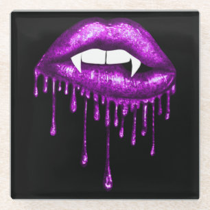 HALLOWEEN SPOOKY LILA FAHRVAMPIRE LIPS GLASUNTERSETZER