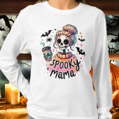 Halloween Spooky Mama Coffee Skelett Custom T-Shirt