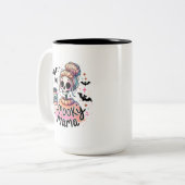 Halloween Spooky Mama Coffee Skelett Custom Zweifarbige Tasse (Vorderseite Links)