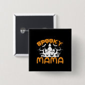 Halloween Spooky Mama Geburtstag Button (Vorne & Hinten)