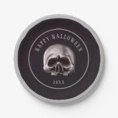 Halloween Spooky Metal Skull Custom Pappteller (Vorderseite)
