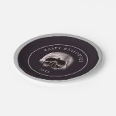 Halloween Spooky Metal Skull Custom Pappteller (Schrägansicht)