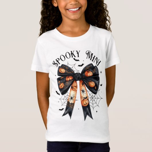 Halloween Spooky Mini Black Bow Coquette T-Shirt (Vorderseite)