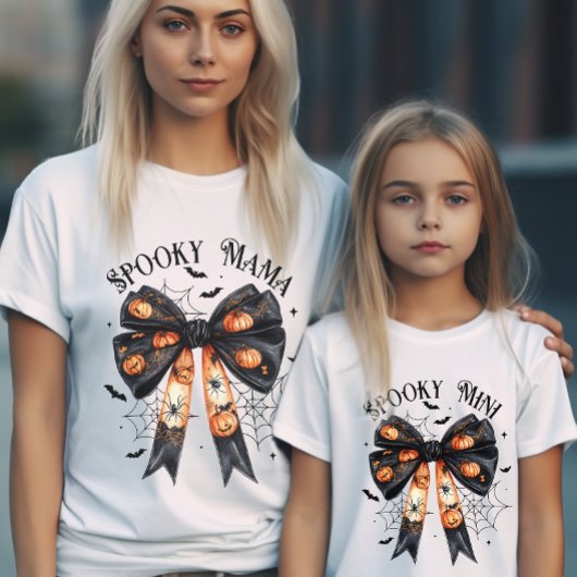Halloween Spooky Mini Black Bow Coquette T-Shirt
