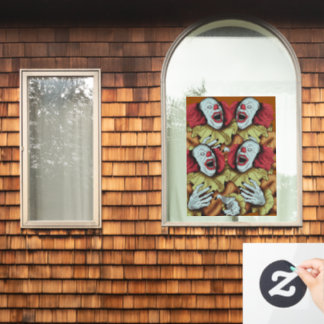 Halloween Spooky Moody Colorful Clown Fensteraufkleber