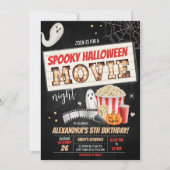 Halloween Spooky Movie Night Geburtstagsparty Einladung (Vorderseite)