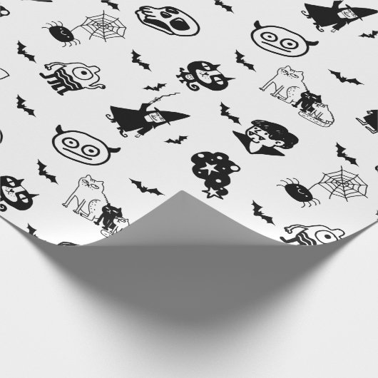 Halloween Spooky Niedlich Pattern Holiday Horror B Geschenkpapier (Ecke)