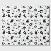 Halloween Spooky Niedlich Pattern Holiday Horror B Geschenkpapier (Flach)