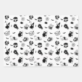 Halloween Spooky Niedlich Pattern Holiday Horror B Geschenkpapier Set (Vorderseite)