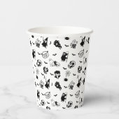 Halloween Spooky Niedlich Pattern Holiday Horror B Pappbecher (Rückseite)