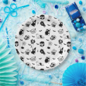 Halloween Spooky Niedlich Pattern Holiday Horror B Pappteller (Party)