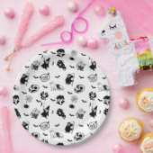 Halloween Spooky Niedlich Pattern Holiday Horror B Pappteller (Party)