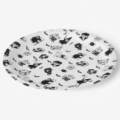 Halloween Spooky Niedlich Pattern Holiday Horror B Pappteller (Schrägansicht)