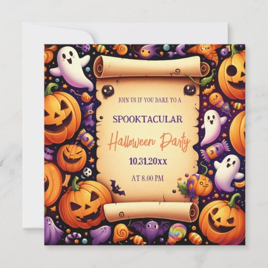 Halloween Spooky Night Bash: Jos for Fun! Einladung (Vorderseite)