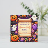 Halloween Spooky Night Bash: Jos for Fun! Einladung (Stehend Vorderseite)