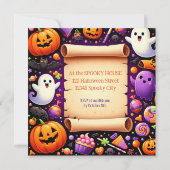 Halloween Spooky Night Bash: Jos for Fun! Einladung (Rückseite)