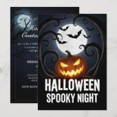 Halloween Spooky Night Einladung (Vorne/Hinten)