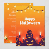 Halloween Spooky Night Einladung (Vorne/Hinten)