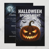 Halloween Spooky Night Einladung (Vorne/Hinten)