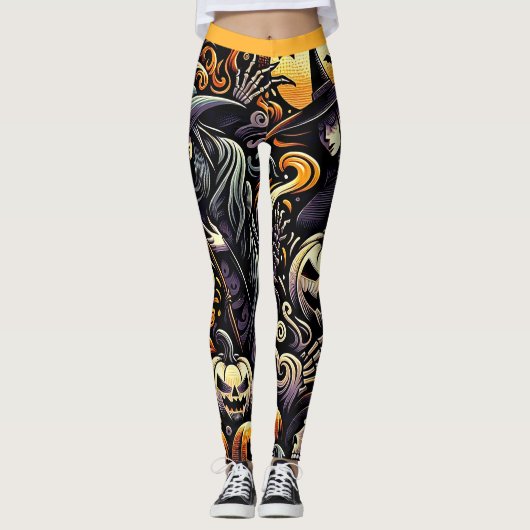 Halloween: Spooky Night of Hexen and Pumpkins Leggings (Vorderseite)