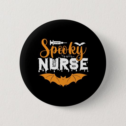 Halloween Spooky Nurse Birthday Button (Vorderseite)
