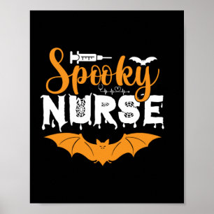 Halloween Spooky Nurse Birthday Poster